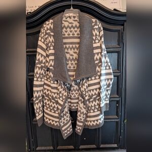 Sioni Charcoal and Ivory Knit Cardigan
